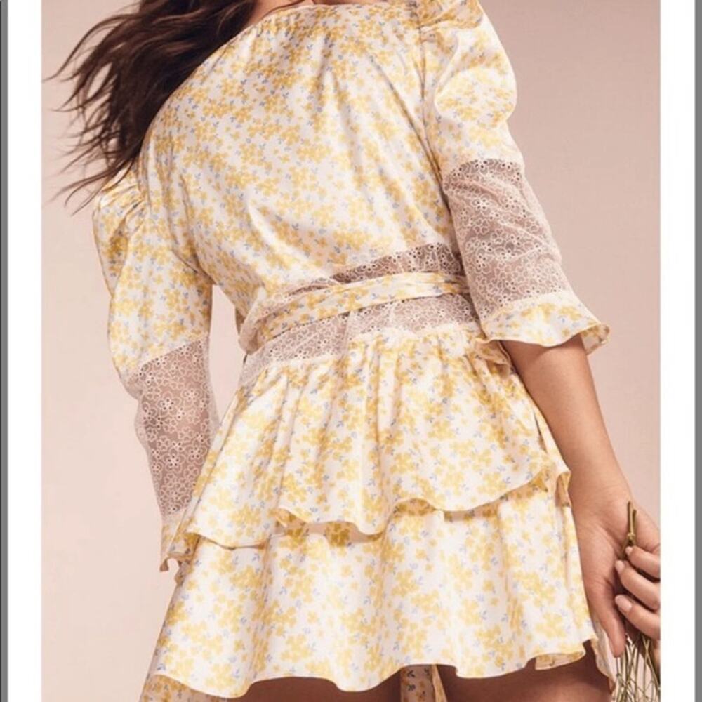 For Love And Lemon Daffodil Floral Lace Robe Size Large - Picture 2 of 13